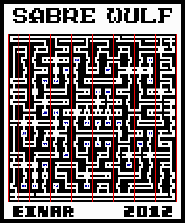Einar, 2012: map of the Sabre Wulf jungle