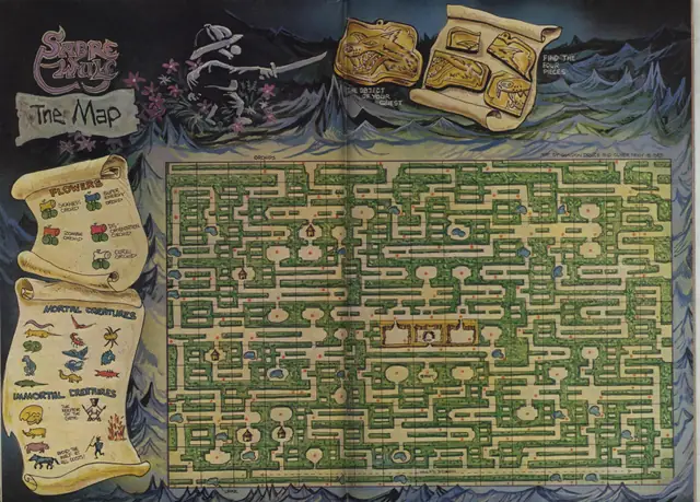 ZZAP!64, by Oliver Frey: map of the Sabre Wulf jungle